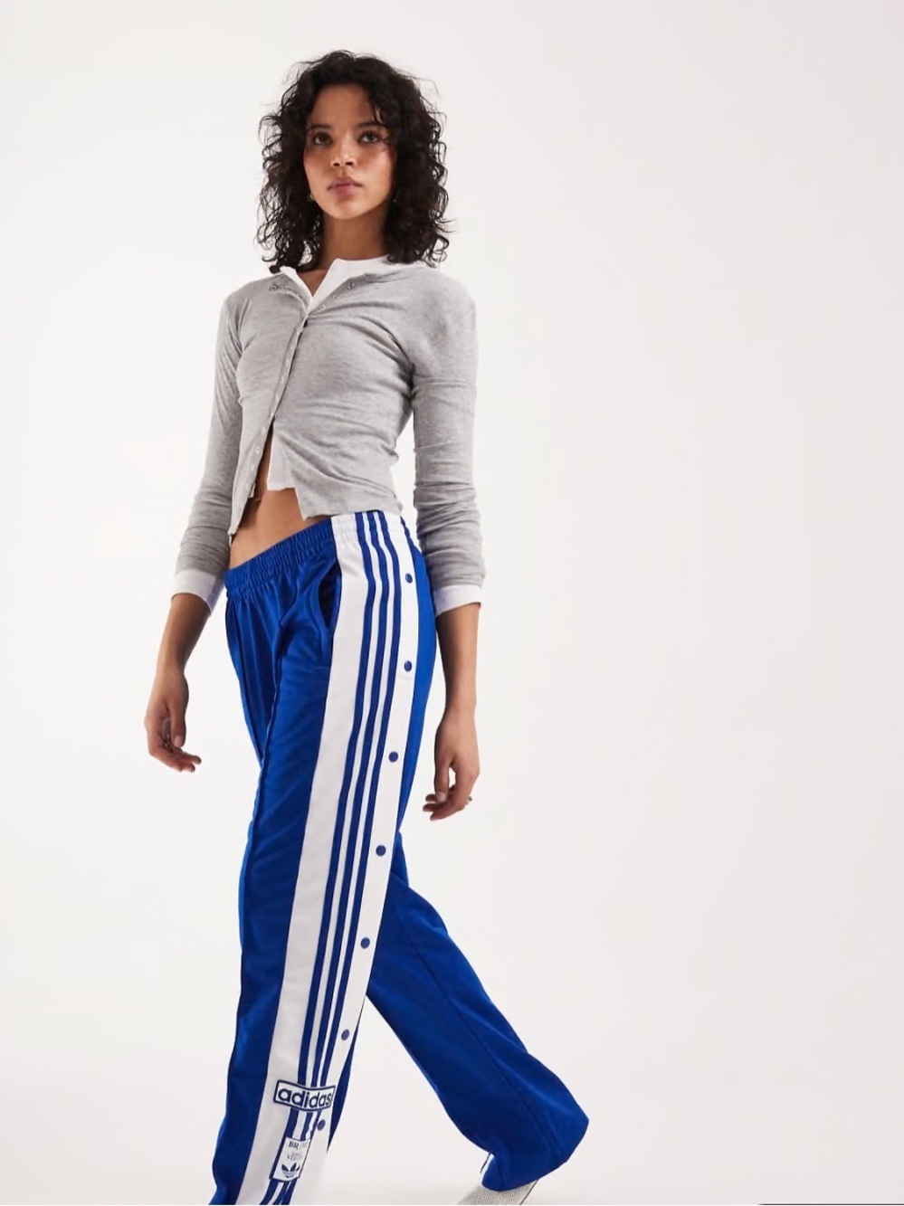 Adidas Blue Track Pants with Classic White Stripes